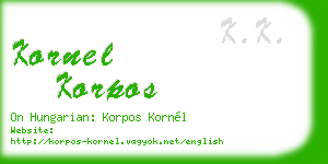 kornel korpos business card
