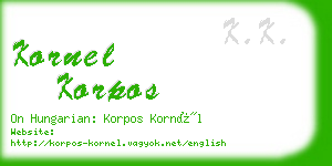 kornel korpos business card